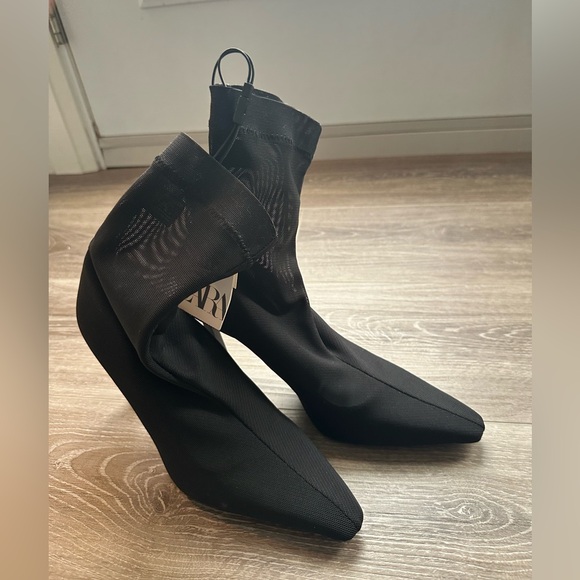 🔥last call! NWT Zara Heeled Mesh boots size 7,5 - Picture 9 of 9